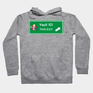 Fallout Shelter Vault Highway Exit Sign Hoodie